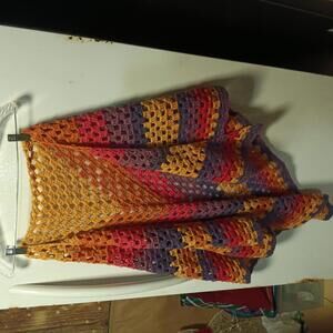 Colorful Handmade Crochet Shawl - Warm & Stylish